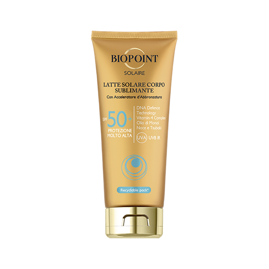 Latte corpo sublimante SPF50+